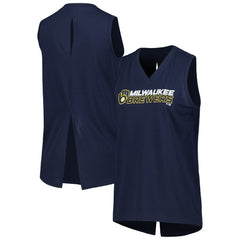 Milwaukee Brewers Levelwear Women's Paisley Chase V-Neck Tank Top | MLB On Sale