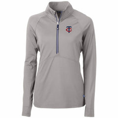 Minnesota Twins Cutter & Buck Women's Adapt Eco Knit Stretch Half-Zip Logo Pullover Top | MLB Sale