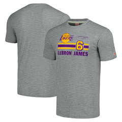 LeBron James Los Angeles Lakers Homage Number Tri-Blend T-Shirt On Sale