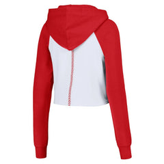 St. Louis Cardinals Lusso Women's Jane Raglan Quarter-Zip Tri-Blend Cropped Pullover Hoodie | MLB New