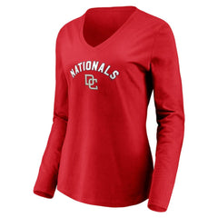 Washington Nationals Women's Cooperstown Collection Personalized Winning Streak Long Sleeve V-Neck T-Shirt | MLB Shop