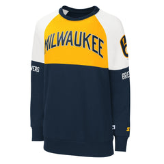 Milwaukee Brewers Starter Women's Baseline Raglan Pullover Sweatshirt | MLB For sale