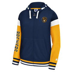 Milwaukee Brewers Starter Women's Homestretch Full-Zip Hoodie | MLB On Sale