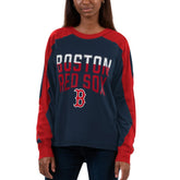 Boston Red Sox G-III 4Her by Carl Banks Women's Smash Raglan Long Sleeve T-Shirt | MLB On Sale