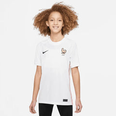 2022-23 France Away Youth Soccer Jersey White-Pink Glaze-Blue - Nike