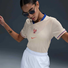 2025 France Women's Stadium Away Soccer Jersey Pale Ivory/Bright Blue/Light Madder Root - Nike