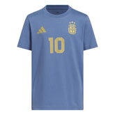 2026 Argentina Youth Messi Name And Number Tee Crew Blue - Adidas