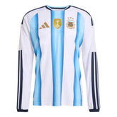2026 Argentina Men's Authentic Home Long-Sleeve Soccer Jersey White / Icey Blue / Light Blue - Adidas