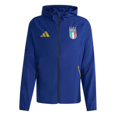 2026 Italy Men's Tiro Travel Full Zip Windbreaker Victory Blue - Adidas