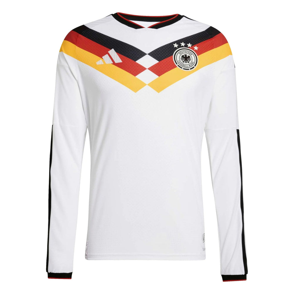 2026 Germany Men's Authentic Home Long-Sleeve Soccer Jersey White - Adidas