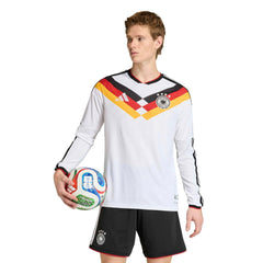 2026 Germany Men's Authentic Home Long-Sleeve Soccer Jersey White - Adidas