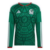 2026 Mexico Men's Stadium Home Long-Sleeve Soccer Jersey Bold Green - Adidas
