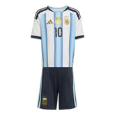 2026 Argentina Kid's Home Messi #10 Mini Kit White / Icey Blue / Light Blue - Adidas