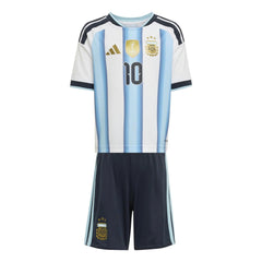 2026 Argentina Kid's Home Messi #10 Mini Kit White / Icey Blue / Light Blue - Adidas