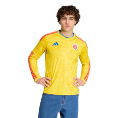 2026 Colombia Men's Stadium Home Long-Sleeve Soccer Jersey Impact Yellow - Adidas