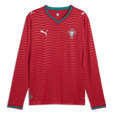 2026 Portugal Men's Stadium Home Long-Sleeve Soccer Jersey Club Red-Green Lagoon - Puma