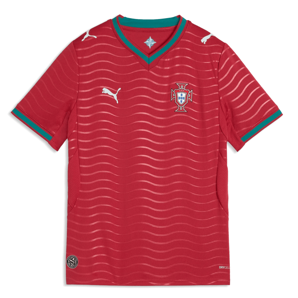 2026 Portugal Youth Stadium Home Soccer Jersey Club Red-Green Lagoon - Puma