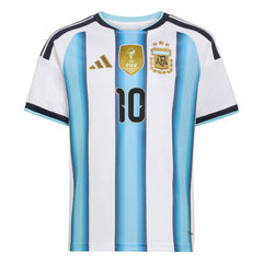 2026 Argentina Youth Stadium Home Messi #10 Soccer Jersey White / Icey Blue / Light Blue - Adidas