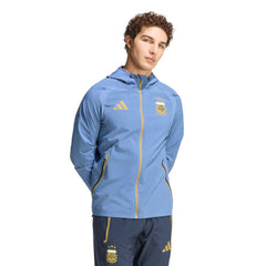 2026 Argentina Men's Tiro Travel Full Zip Windbreaker Crew Blue - Adidas