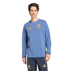2026 Argentina Men's Tiro Travel Crewneck Sweatshirt Crew Blue - Adidas