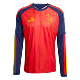 2026 Spain Men's Stadium Home Long-Sleeve Soccer Jersey Vivid Red - Adidas