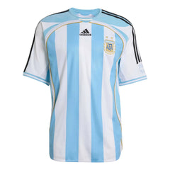 2006 Argentina Men's Retro Stadium Home Soccer Jersey White / Clear Blue - Adidas