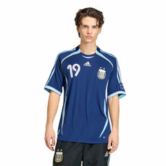 2006 Argentina Men's Retro Stadium Away Messi #19 Soccer Jersey Dark Blue - Adidas