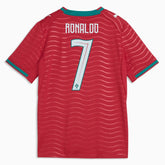 2026 Portugal Youth Stadium Home Ronaldo #7 Soccer Jersey Club Red-Green Lagoon - Puma