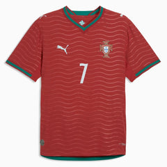 2026 Portugal Men's Authentic Home Ronaldo #7 Soccer Jersey Club Red-Green Lagoon - Puma
