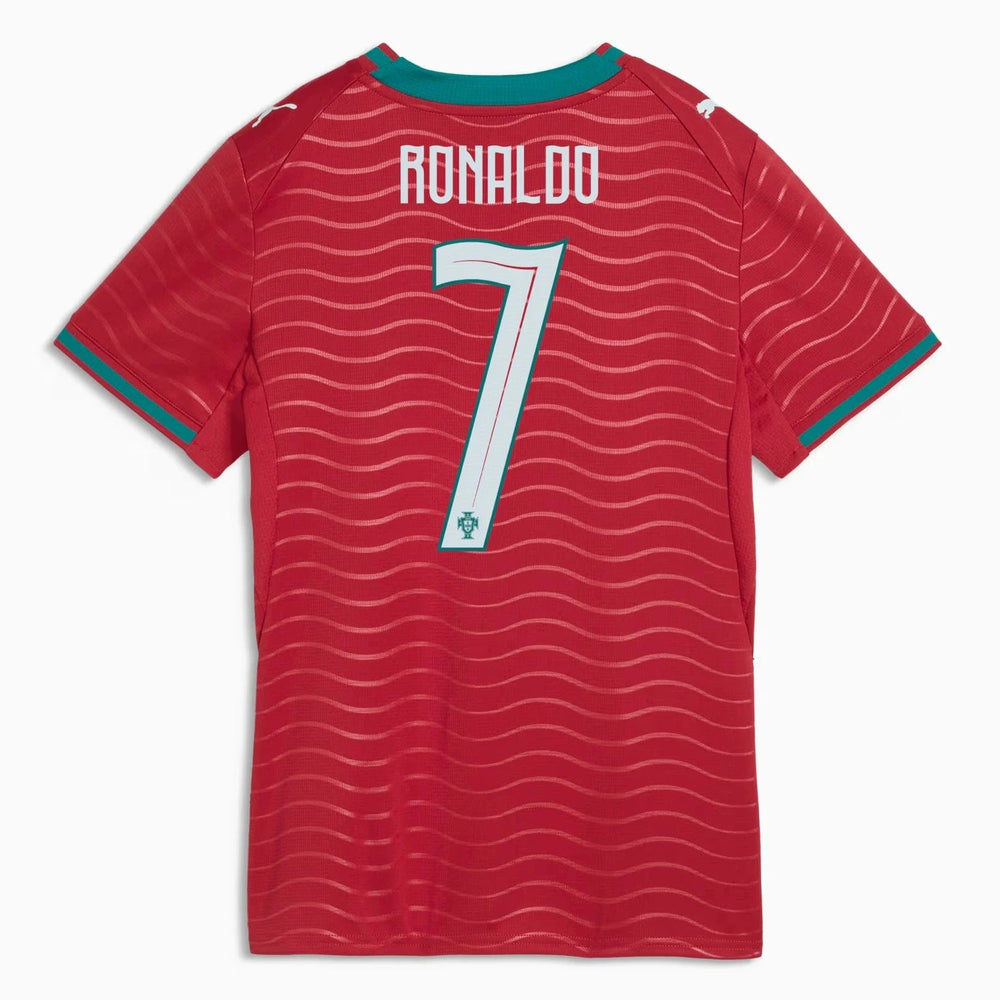 2026 Portugal Women's Stadium Home Ronaldo #7 Soccer Jersey Club Red-Green Lagoon - Puma