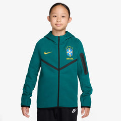 2026-27 Brazil Youth Full-Zip Tech Fleece Hoodie Geode Teal/Midwest Gold - Nike