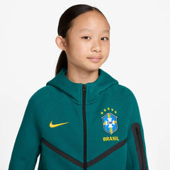 2026-27 Brazil Youth Full-Zip Tech Fleece Hoodie Geode Teal/Midwest Gold - Nike