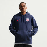 2026-27 USMNT Men's Club Fleece Pullover Hoodie Midnight Navy/University Red - Nike
