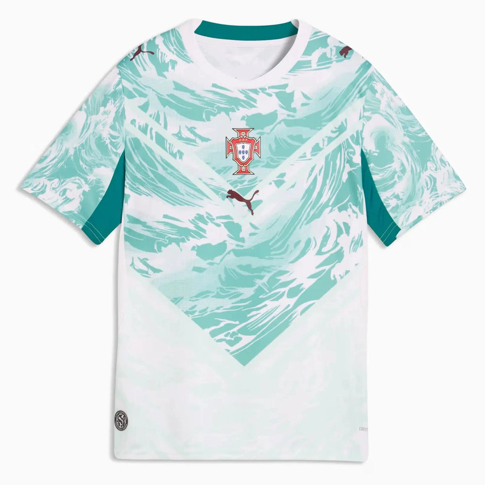 2026-27 Portugal Youth Stadium Away Soccer Jersey Puma White-Green Lagoon - Puma