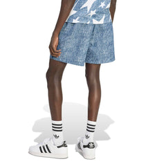 USA Men's Denim Graphic Shorts White / Dark Blue - Adidas