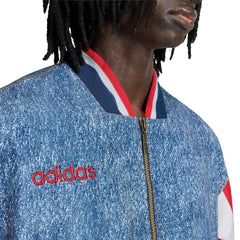 USA Men's Denim Graphic Track Top White / Dark Blue - Adidas