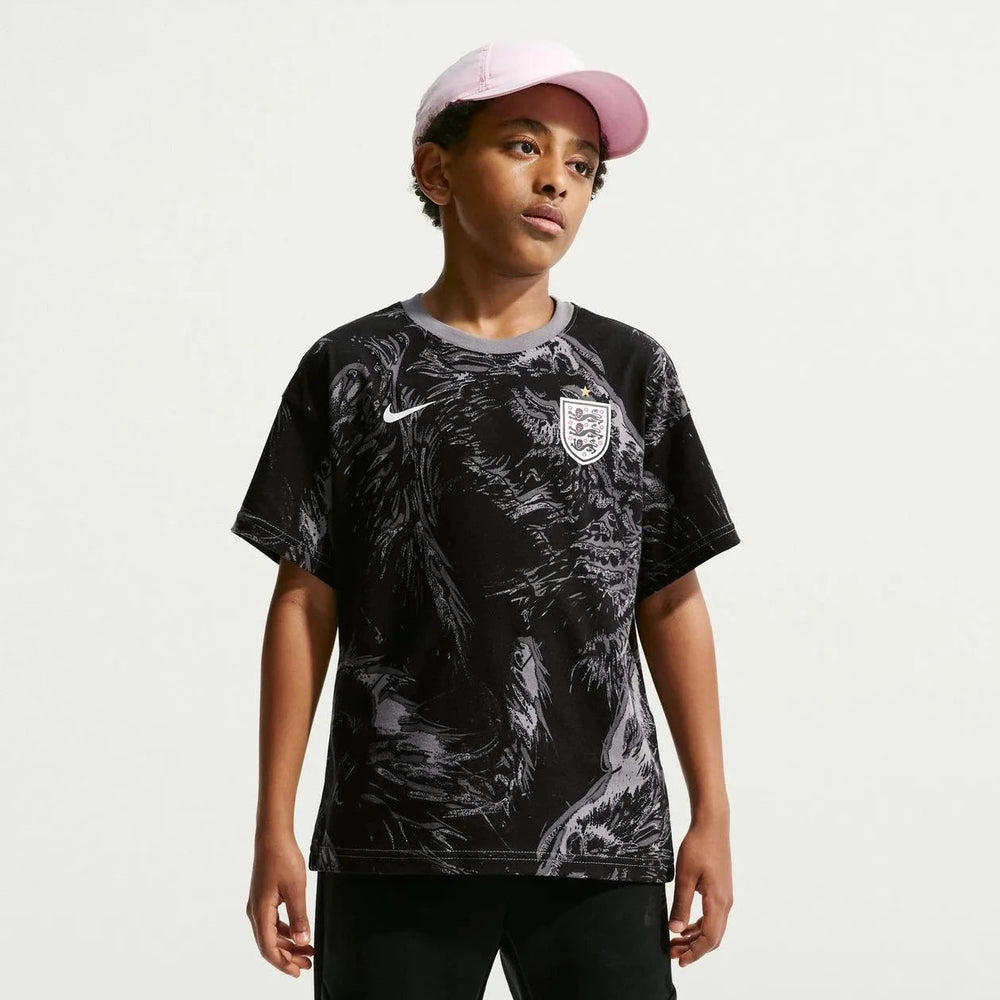2026-27 England Youth All Over Print Tee Dark Steel Grey - Nike