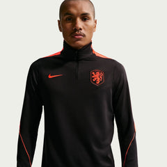 2026-27 Netherlands Men's Strike Drill Top Black/Hyper Crimson/Hyper Crimson - Nike