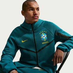 2026-27 Brazil Men's Full-Zip Tech Fleece Hoodie Geode Teal/Midwest Gold - Nike