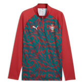 2026-27 Portugal Men's 1/4 Zip Pre-Match Top Club Red-Green Lagoon - Puma
