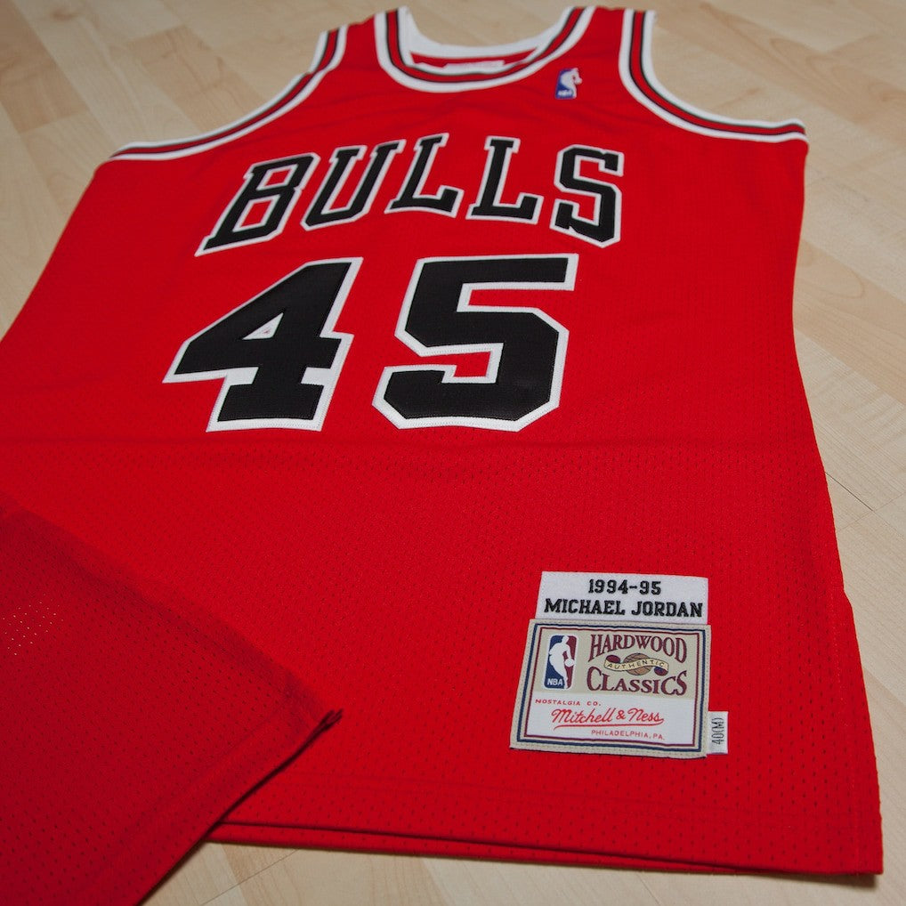 Chicago Bulls Michael Jordan 1994-95 Road 45 Authentic Jersey sale On Sale