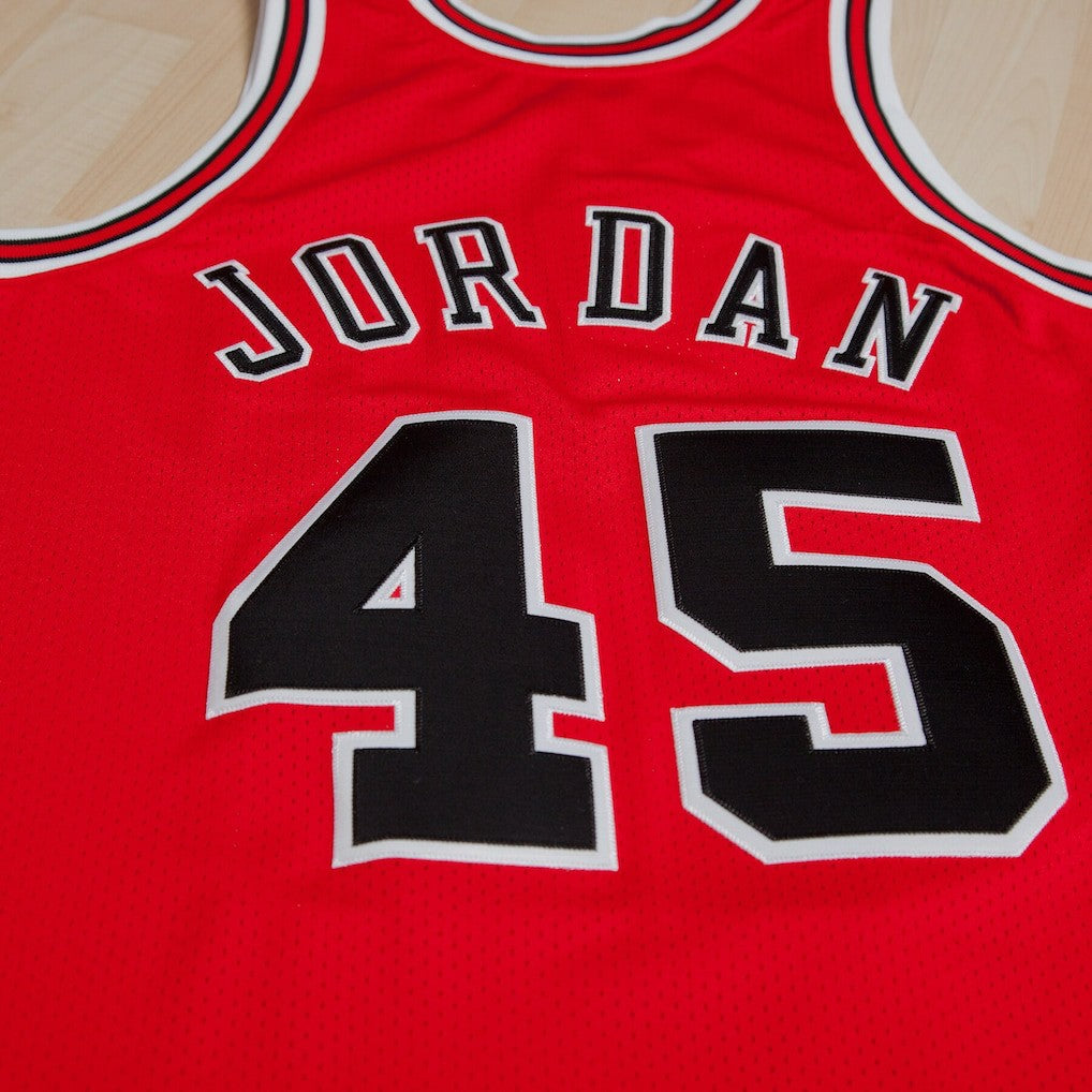 Chicago Bulls Michael Jordan 1994-95 Road 45 Authentic Jersey sale On Sale