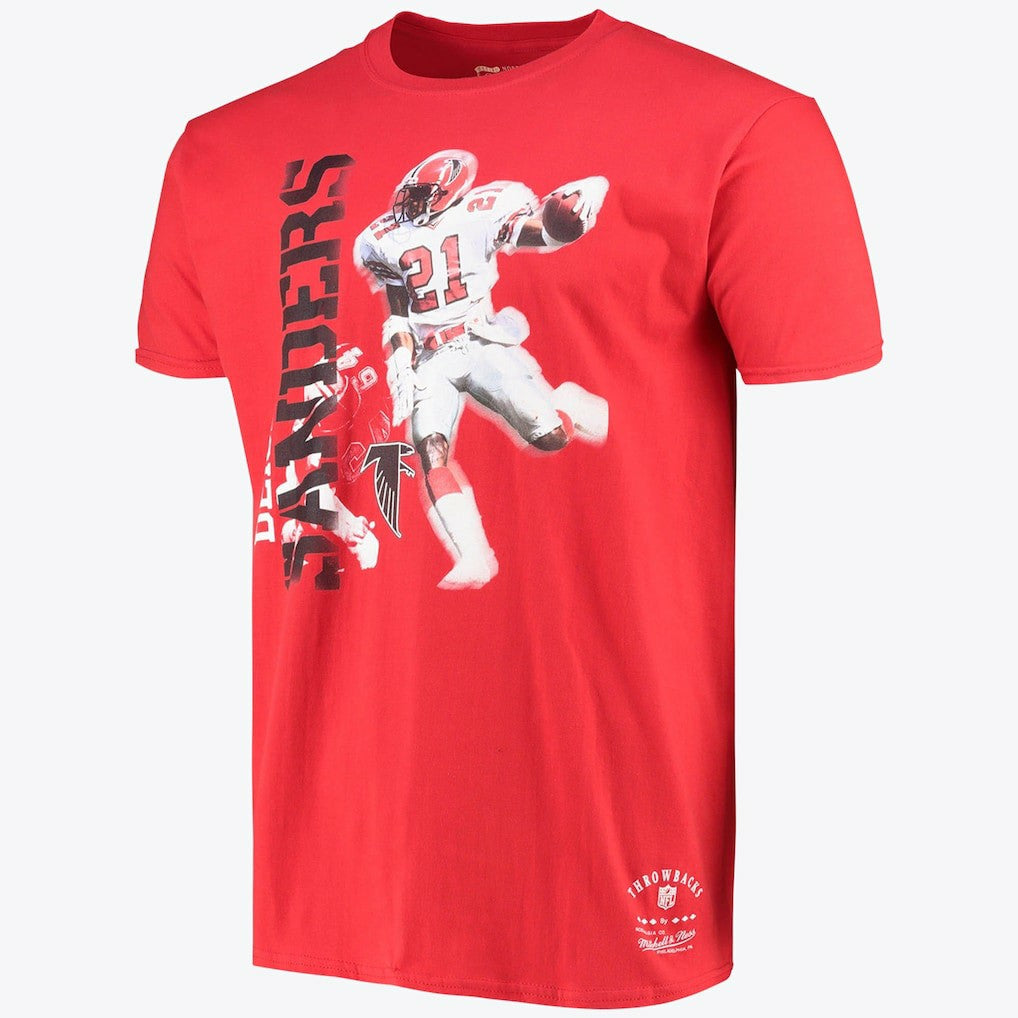 Atlanta Falcons Mitchell & Ness Stencil Font Player Tee Deion Sanders