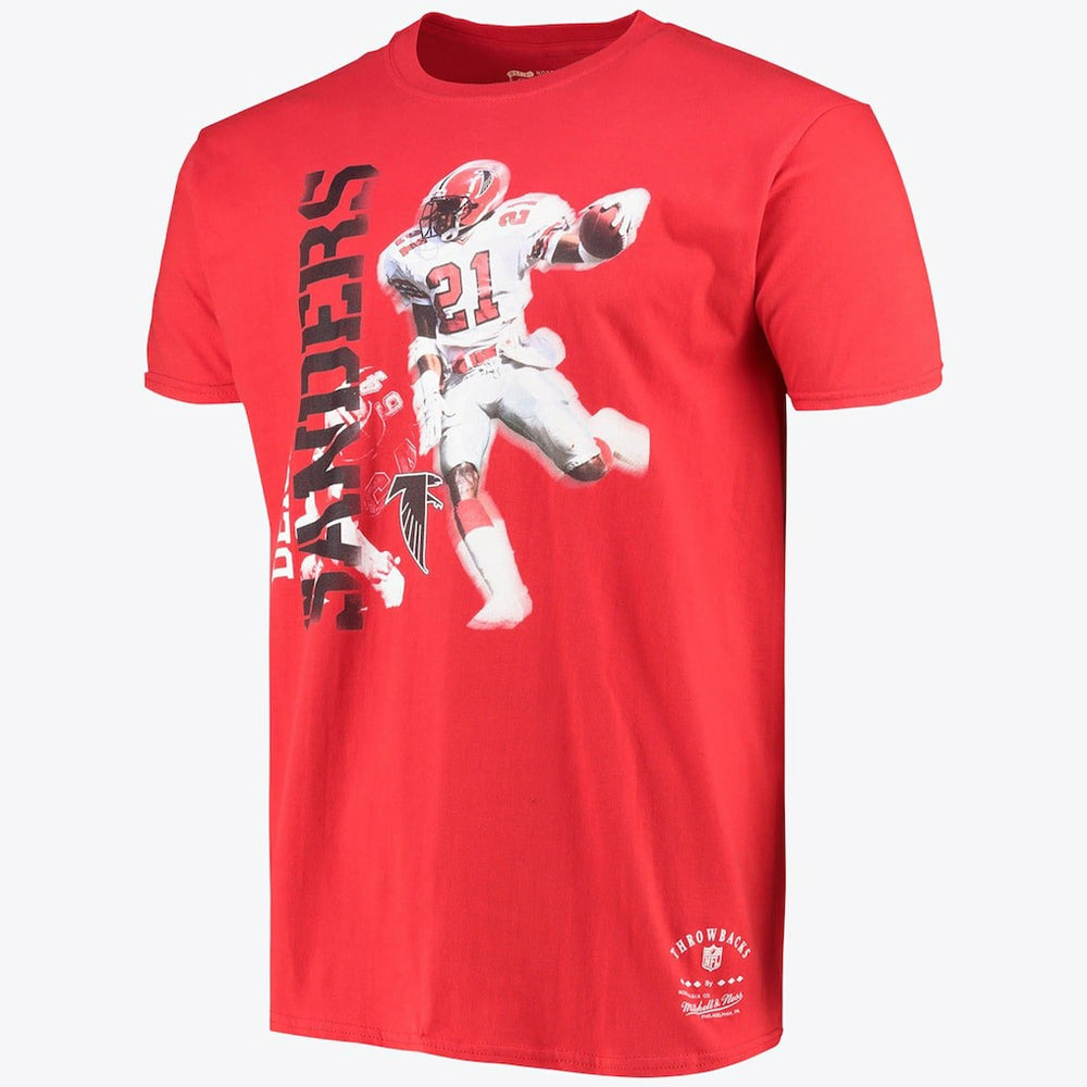 Atlanta Falcons Mitchell & Ness Stencil Font Player Tee Deion Sanders