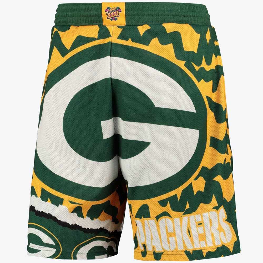 Green Bay Packers Mitchell & Ness Jumbrotron Sublimated Short