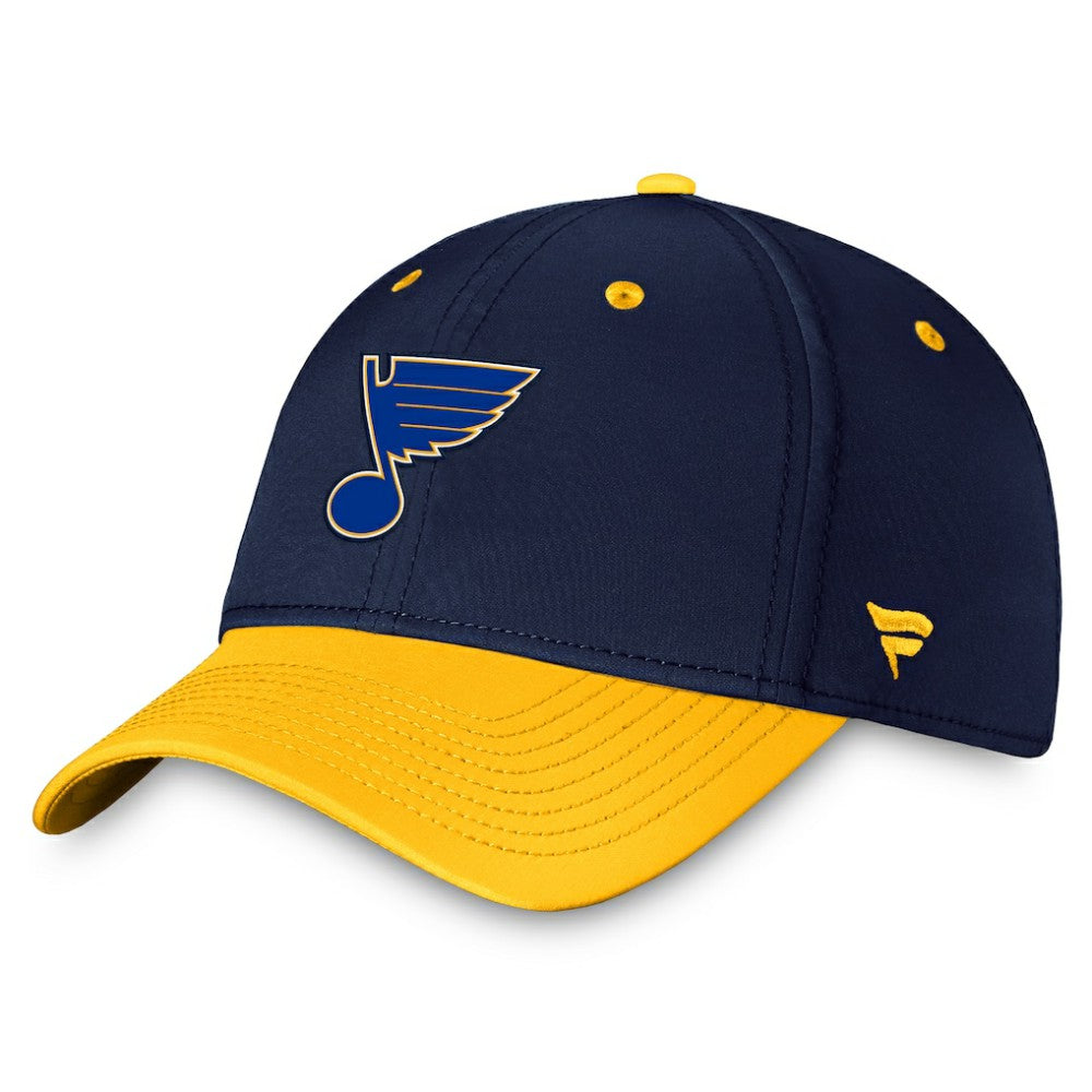St. Louis Blues Fanatics Authentic Pro Rink Two-Tone Flex Hat – Navy/Gold Discount