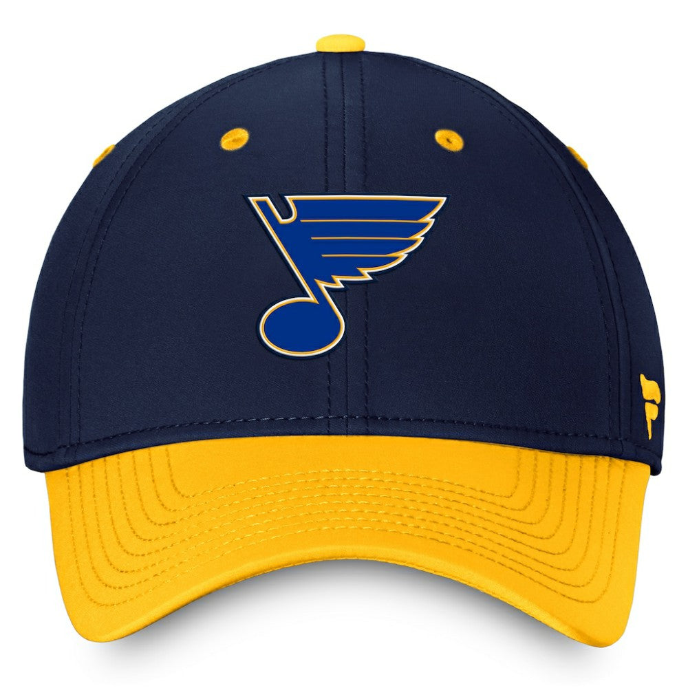 St. Louis Blues Fanatics Authentic Pro Rink Two-Tone Flex Hat – Navy/Gold Discount