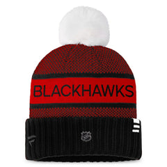 Chicago Blackhawks Fanatics Women's Authentic Pro Rink Cuffed Knit Hat with Pom Outlet