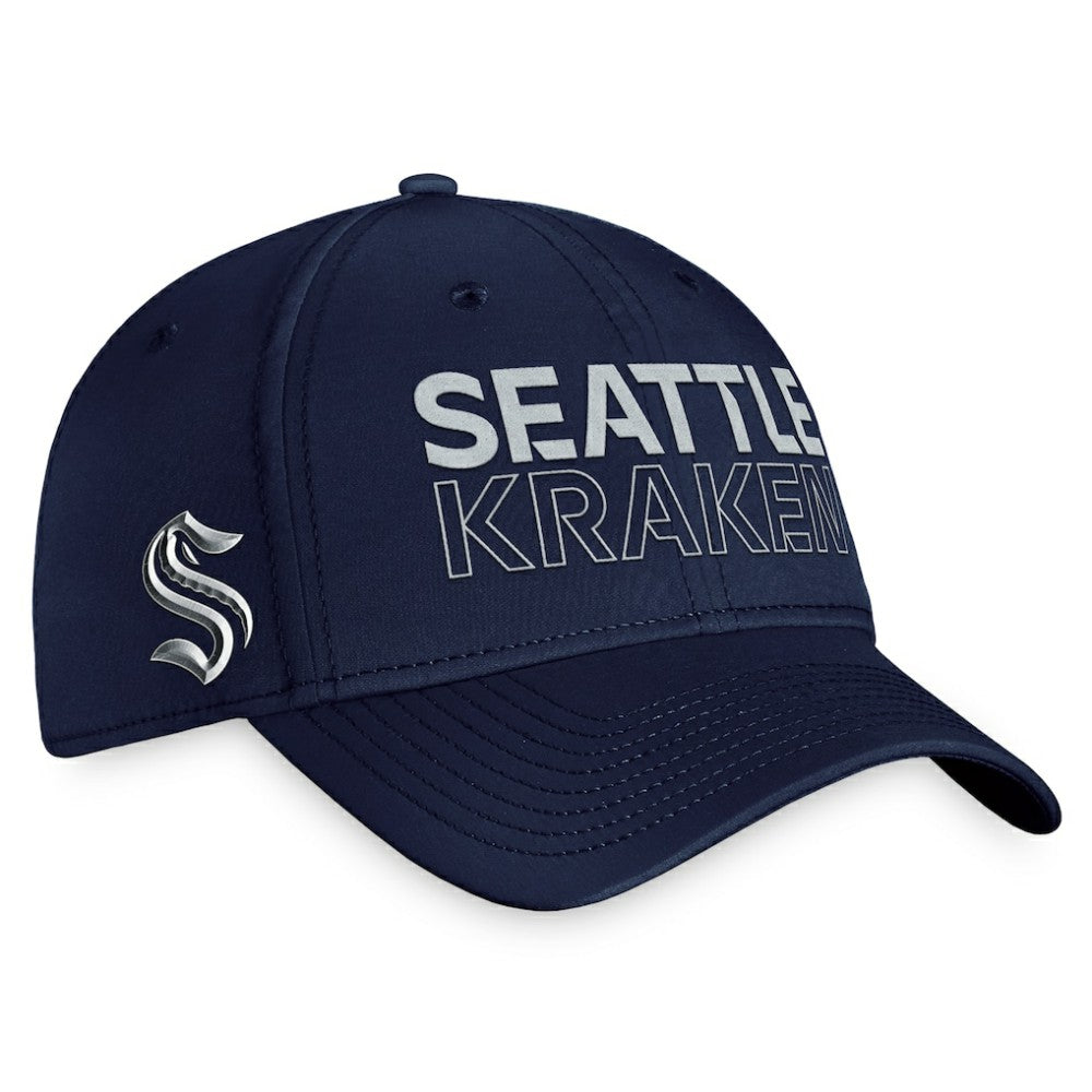 Seattle Kraken Fanatics Authentic Pro Road Flex Hat – Deep Sea Blue On Sale