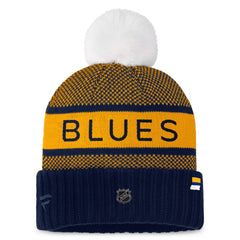 St. Louis Blues Fanatics Women's Authentic Pro Rink Cuffed Knit Hat with Pom Online